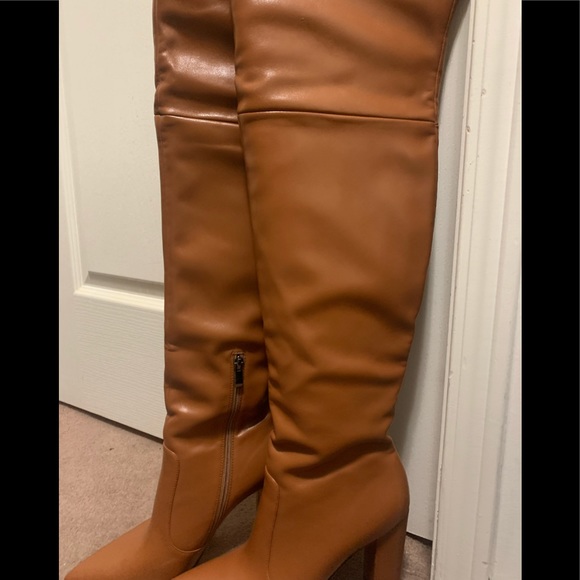 NEW TAN THIGH HIGH BOOTS - Picture 2 of 15